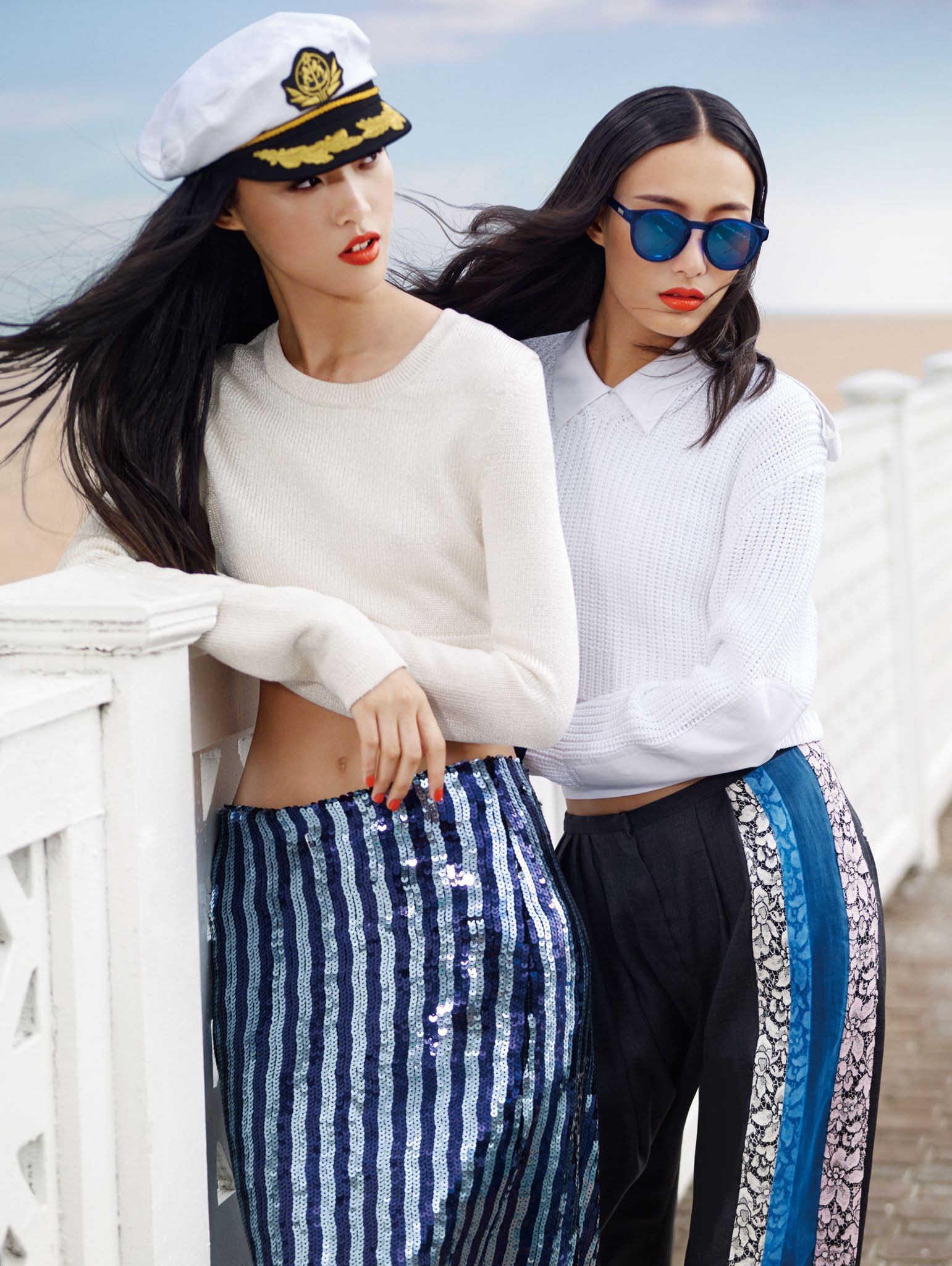 Tian Yi et Shu Pei Qin posent dans Vogue Chine de Janvier 2014