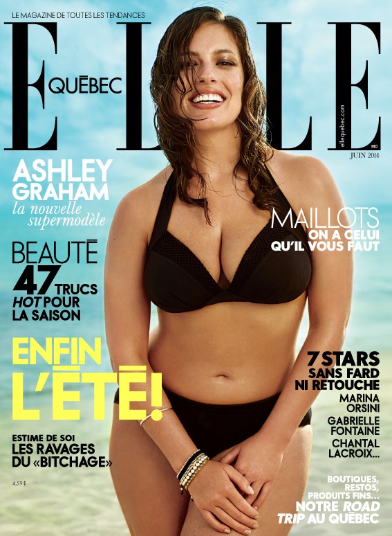 Ashley Graham en couverture de ELLE Quebec