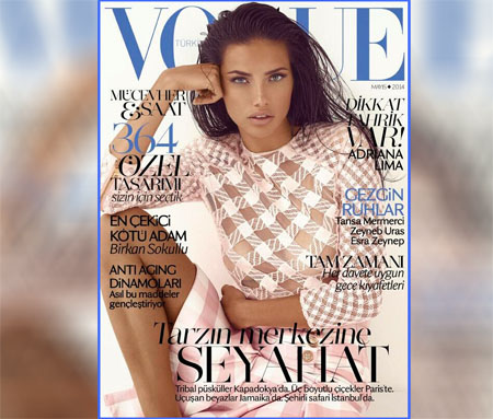 Adriana Lima pose pour le magazine Vogue Turc