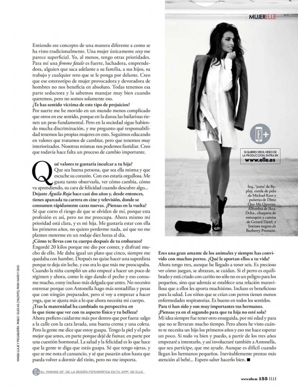 Monica Cruz dans le magazine ELLE España