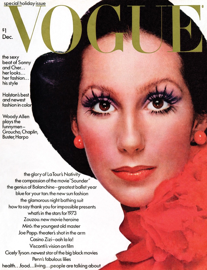 Cher en couverture de Vogue Décembre 1972