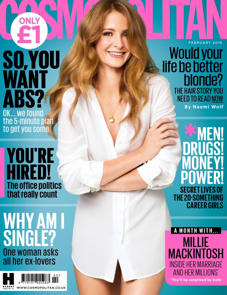 Millie Mackintosh pose pour le magazine Cosmopolitan anglais