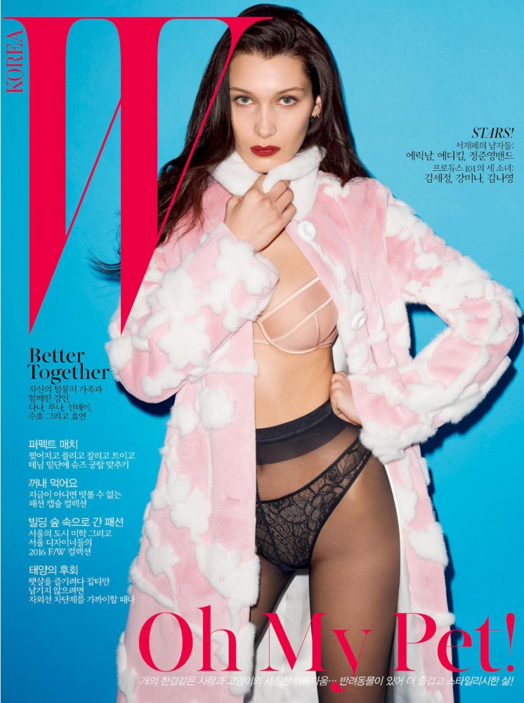 Couverture du magazine W coréen avec Bella Hadid