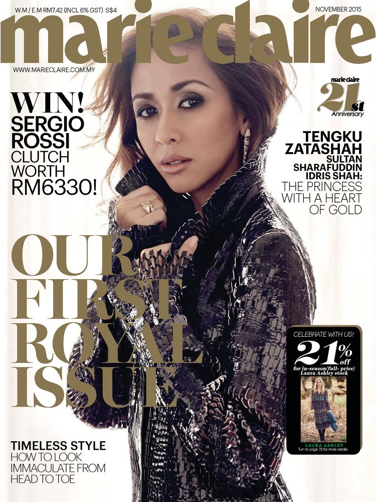 Zatashah Tengku en couverture de Marie Claire