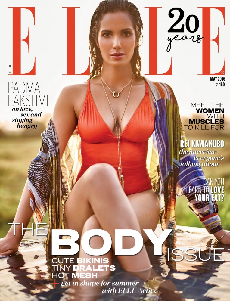 Padma Lakshmi en couverture du magazine ELLE India