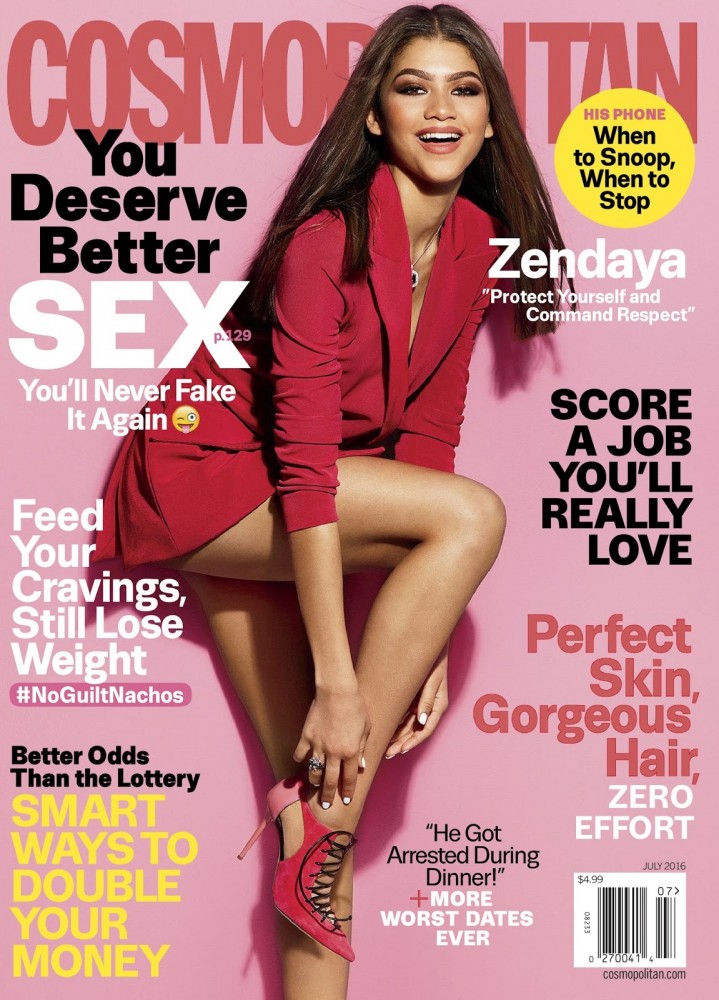 Zendaya Coleman pose en couverture du magazine Cosmopolitan